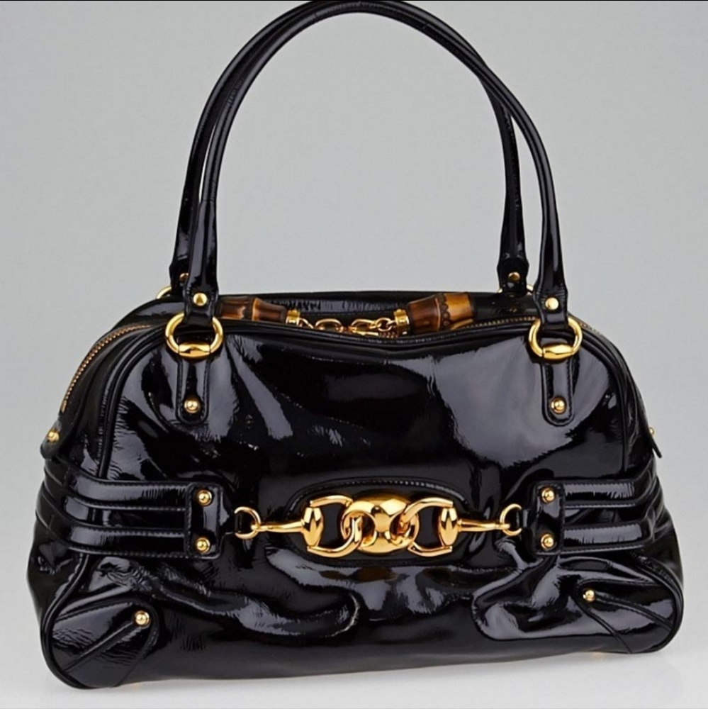Vintage Gucci wave boston bag in patent leather